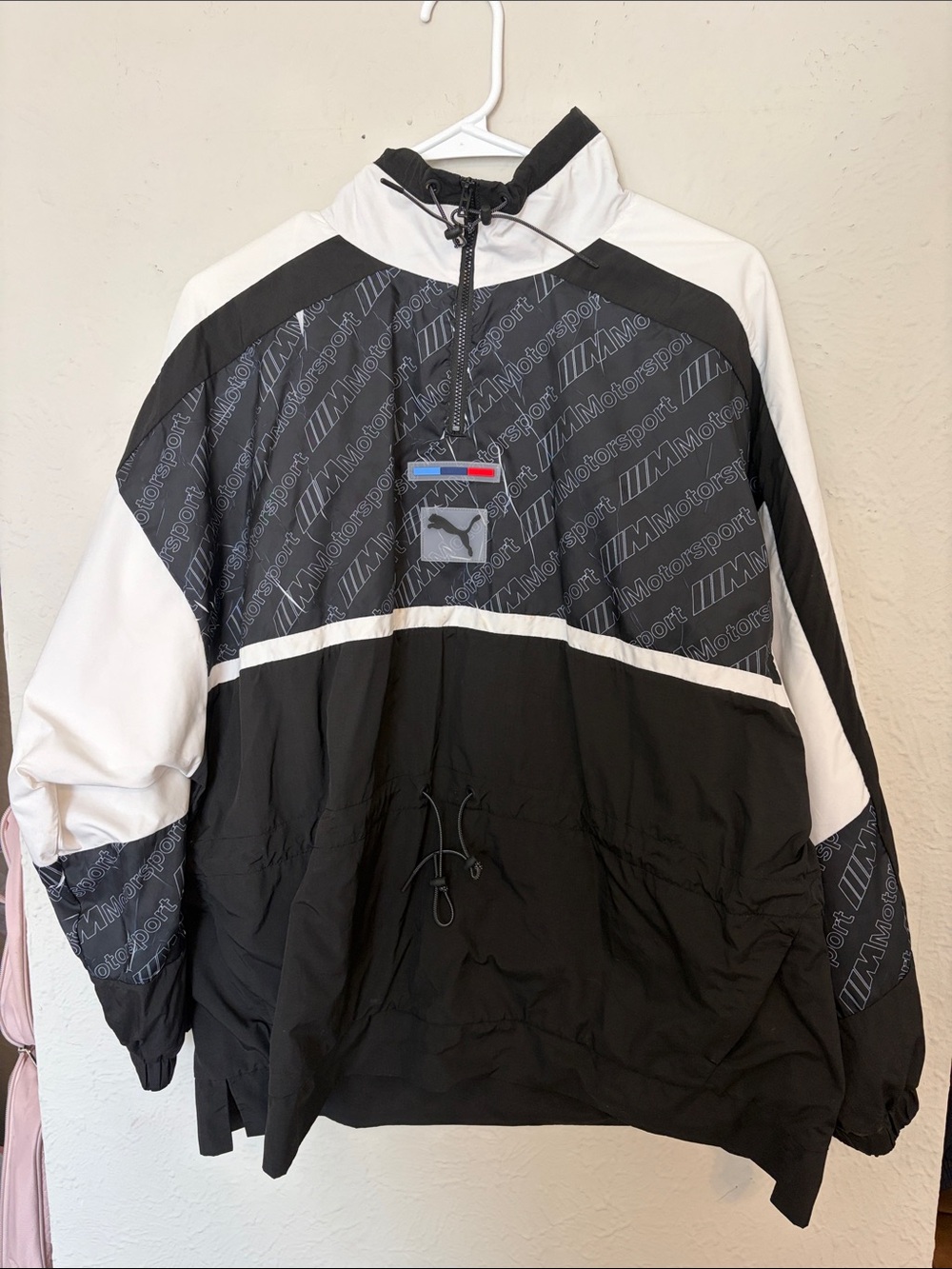 Puma Woman’s Black & White Motorsport Windbreaker Jacket